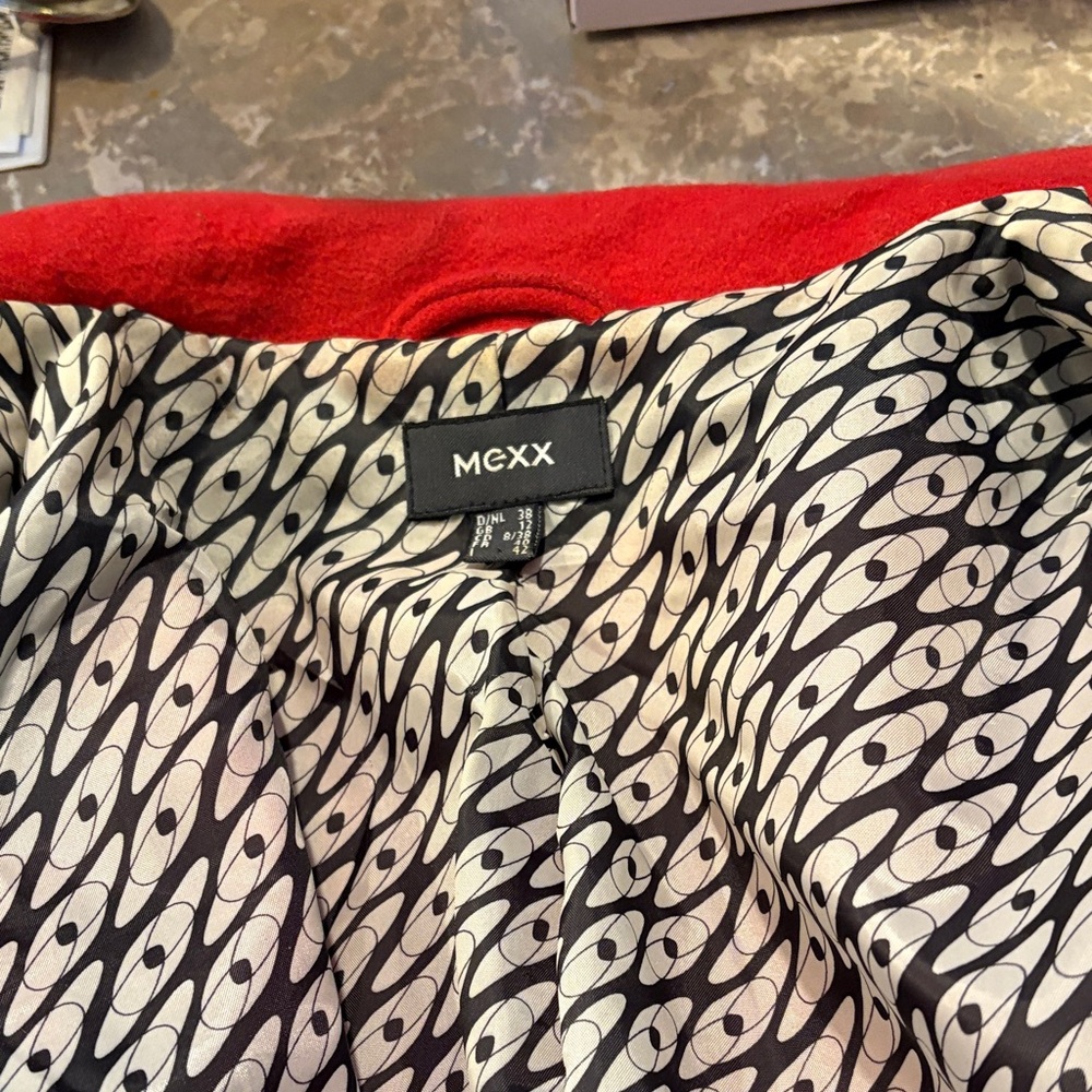 Mexx Women's Red Double-Breasted Pea Coat some marks by label see last pic - Picture 3 of 3